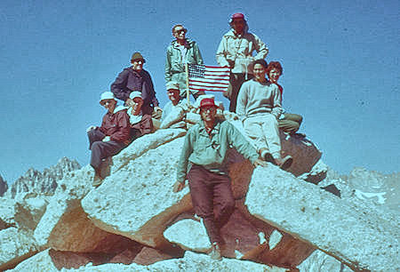 The whole party on top of Lone Pine Peak - Jun 1961