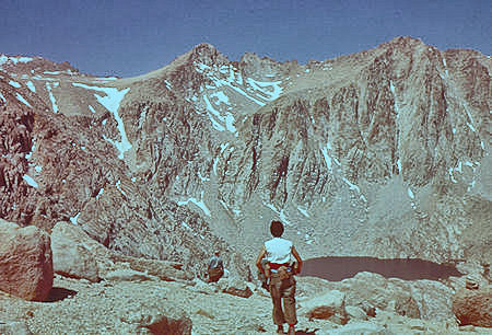 Mt. Mallory, Mt. Irvine and Meysan Lake from Lone Pine Peak ridge - Jun 1961
