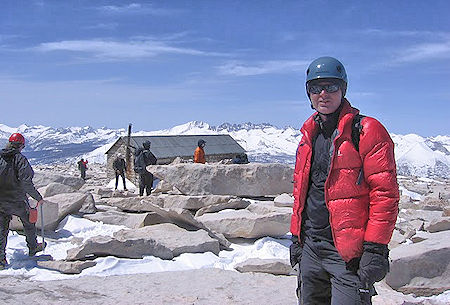 Jim White on Mount Whitney after climbing Mountaineer's Route - 16 Apr 2010