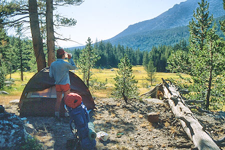 Second night camp on Rock Creek - Sequoia National Park 24 Aug 1981