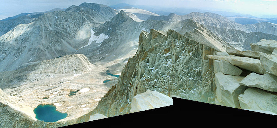 South from Mount Whitney, Whitney Pass, Discovery Pinnacle - John Muir Wilderness 26 Aug 1981