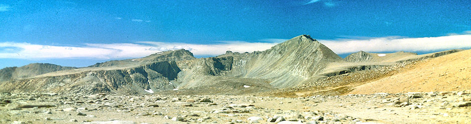 Diamond Mesa, Junction Peak, Junction Pass from near Shepherd Pass - Sequoia National Park 29 Aug 1981