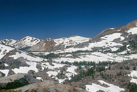 Bigelow, Bond Pass, Dorothy Lake from ridge northeast of Harriet Lake - Hoover Wilderness 1995