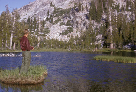 Noel Parr fishing at Tilden Lake - Yosemite National Park - 24 Aug 1965