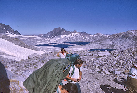 Wanda Lake and Mt. McGee from Muir Pass - Kings Canyon National Park - 21 Aug 1969