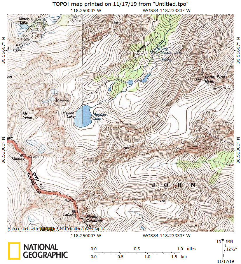 Mt. LeConte area map