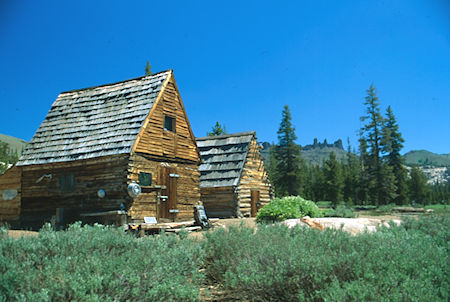 Cooper Meadow Cabins and The Three Chimneys in distant background - Emigrant Wilderness 1994