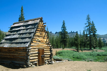Cooper Meadow Barn and The Three Chimneys in distant background - Emigrant Wilderness 1994