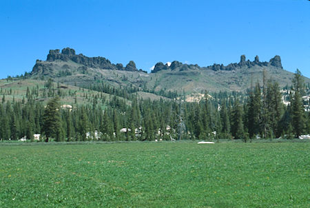 The Three Chimneys from upper Cooper Meadow - Emigrant Wilderness 1994