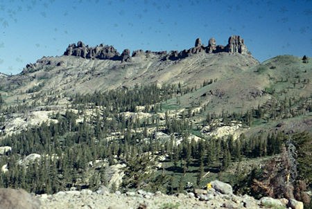 The Three Chimneys from ridge - Emigrant Wilderness 1994