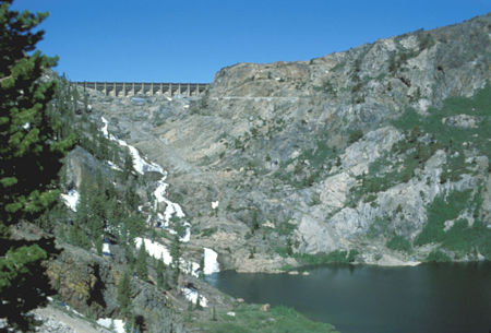 Gem Lake Dam above Agnew Lake - Ansel Adams Wilderness - Jul 1980