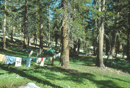 Camp at Sadler Lake - Ansel Adams Wilderness - Aug 1980