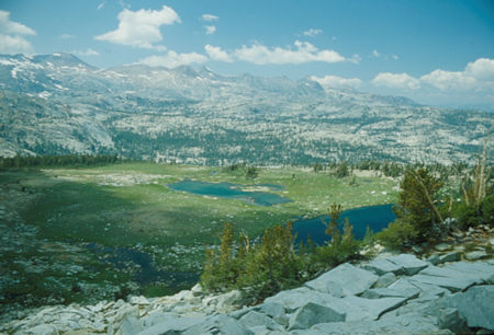 Clark Range north from Isberg Pass - Ansel Adams Wilderness/Yosemite National Park - Aug 1980