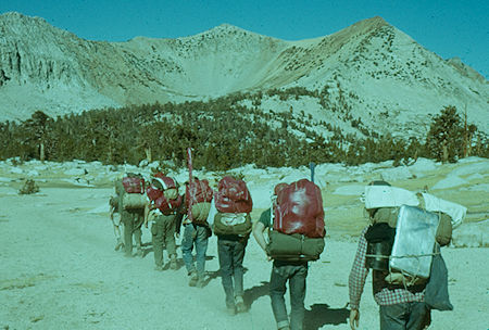 On the trail from Kearsarge Pass to Charlotte Junction - Kings Canyon National Park 29 Aug 1960