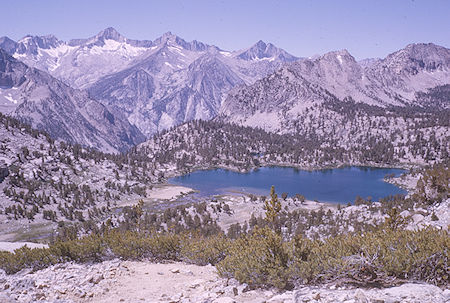 Bullfrog Lake and Mount Brewer from 'new' trail - Kings Canyon National Park Aug 25 1963