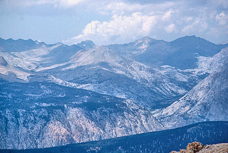 Picket Creek (left), Kern-Kaweah Creek (right) from Mt. Hitchcock - Sequoia National Park 26 Aug 1971