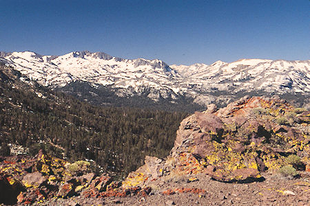 Forsyth Peak, Lady Lakes, Dorothy Pass from Piute Pass area - Hoover Wilderness 1995