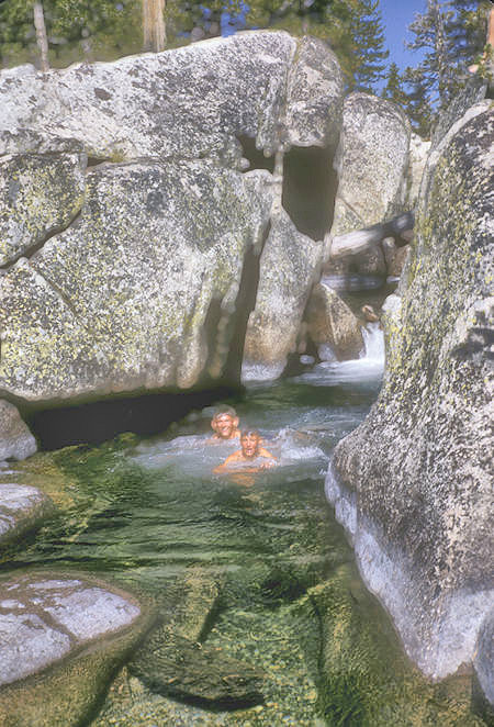 Enjoying the creek at camp in Virginia Canyon - Yosemite National Park - 04 Sep 1964