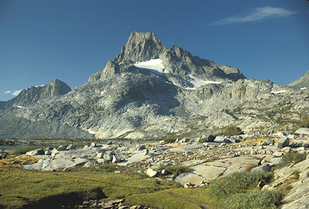 Banner Peak from camp at Thousand Island Lake - Ansel Adams Wilderness - Aug 1988