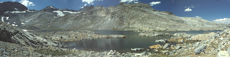 Lower Marie Lake from the trail arriving at the lake on August 22, 1988 (my birthday) - Ansel Adams Wilderness - Aug 1988