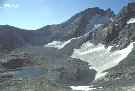 Basin above lower Marie Lake as seen from near the outlet of upper Marie Lake - Ansel Adams Wilderness - Aug 1988