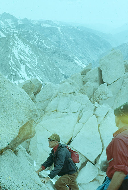 Looking back near the summit, Alan VanNorman - Kings Canyon National Park 1960