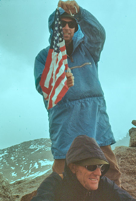 Jim Moore and Allan Van Norman on summit of University Peak - Kings Canyon National Park 1960