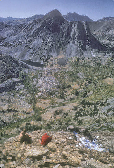 Virginia Peak and Return Lake in Yosemite National Park from top of Camiaca Peak - Hoover Wilderness  - 05 Sep 1964