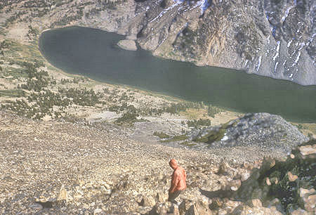Summit Lake while descending Camiaca Peak - Hoover Wilderness - 05 Sep 1964