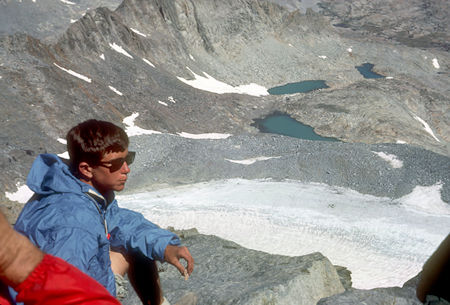 Lyell Glacier and morain from top of Mount Lyell - Yosemite National Park - 25 Aug 1966