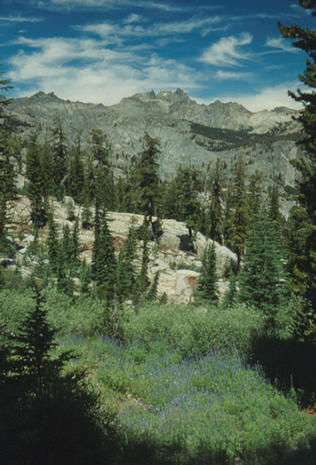 Mt. Ritter and Banner Peak from Stairway Meadow trail - Ansel Adams Wilderness - Aug 1991