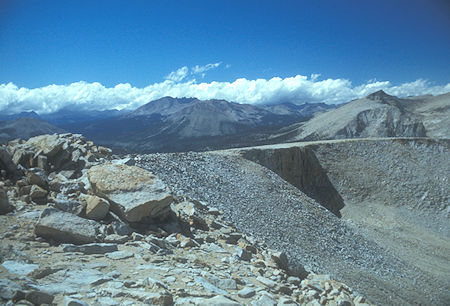 Kaweah peaks from summit of Cirque Peak - John Muir Wilderness - Aug 1976