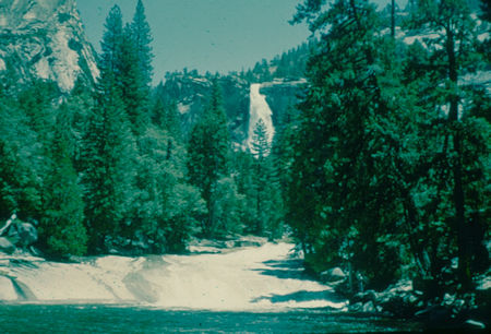 Nevada Fall, Silver Apron, Emerald Pool from above Vernal Fall - Yosemite National Park - Jul 1957