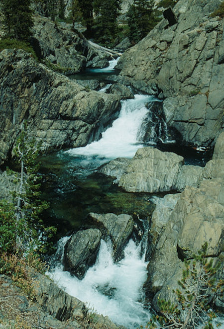 North Fork San Joaquin River at camp - Ansel Adams Wilderness - Aug 1993