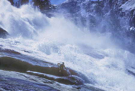 Steve Henderson and Waterwheel Falls - Yosemite National Park - 31 May 1968