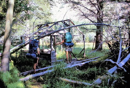Tent cabin frame near Walker Lake
