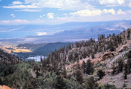 Walker Lake and Mono Lake from the trail below Lower Sardine Lake