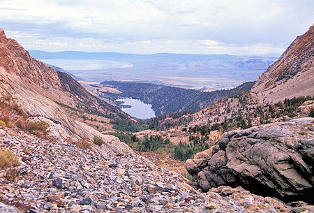 From just below Lower Sardine Lake you can see Walker Lake and part of Mono Lake. From Walker Lake the trail climbs just under 2000 feet in about 3 miles