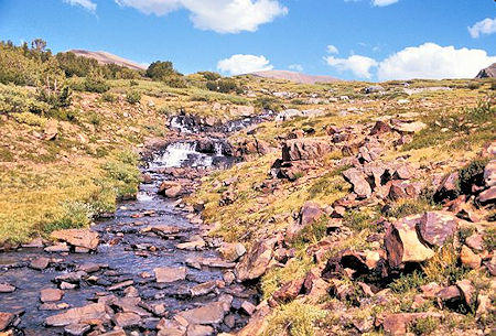Cascading stream feeding Spillway Lake