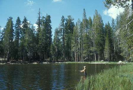 Robbie fishing Edson Lake - Yosemite National Park - Aug 1973