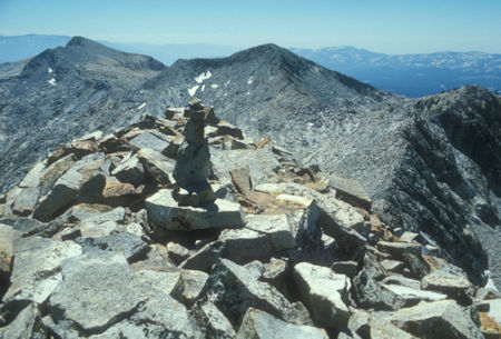 Madera Peak (left), Sing Peak (center) from Gale Peak - Yosemite National Park - Aug 1973