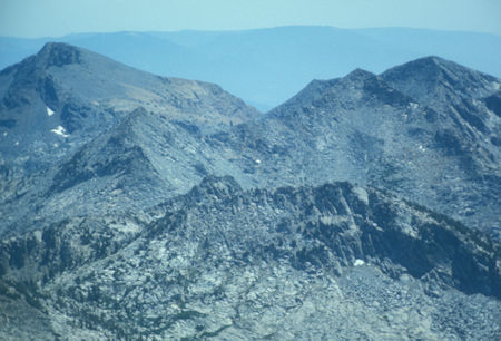 Madera, Gale and Sing Peaks from Merced Peak - Yosemite National Park - Aug 1973