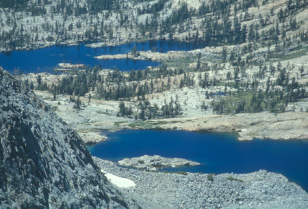 Lower and Upper Ottoway Lakes from Merced Peak - Yosemite National Park - Aug 1973