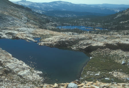 Upper & Lower Ottoway Lakes from Merced Peak - Yosemite National Park - Aug 1973