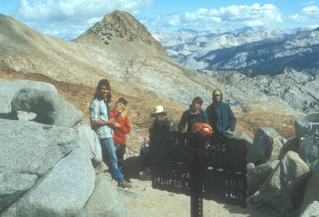 George, Robbie, Dan, Brian, Paul on Red Peak Pass - Yosemite National Park - Aug 1973