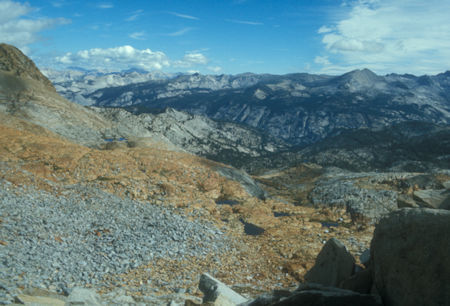 Looking north from Red Peak Pass - Yosemite National Park - Aug 1973
