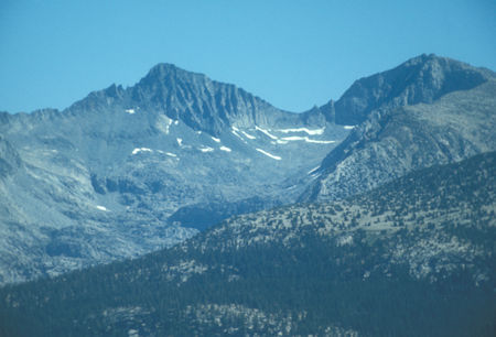 Mount Maclure and Mount Lyell from trail to Isberg Pass area - Yosemite National Park - Aug 1973