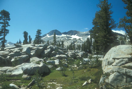 Triple Divide Peak from trail to Isberg Pass area - Yosemite National Park - Aug 1973