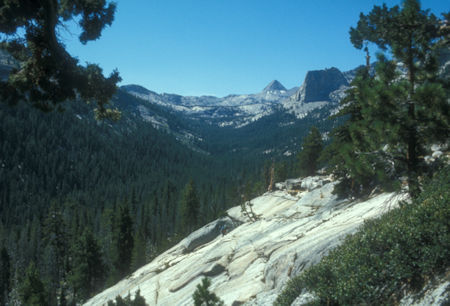 Looking up Gray Peak Fork Merced River - Yosemite National Park - Aug 1973