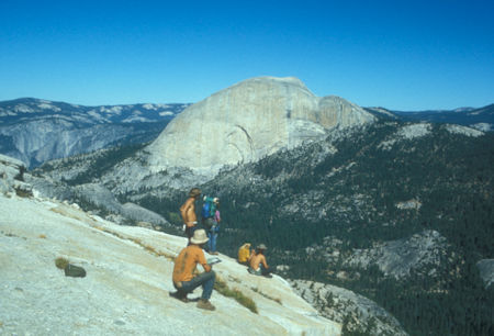 Half Dome from viewpoint near camp - Yosemite National Park - Sep 1973